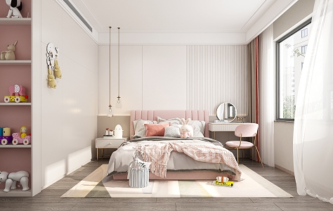 Modern Girls Room 3d model