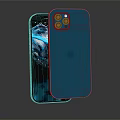 Apple Mobile Phones With Blue Back Triple Camera And Front Wave Pattern Screen