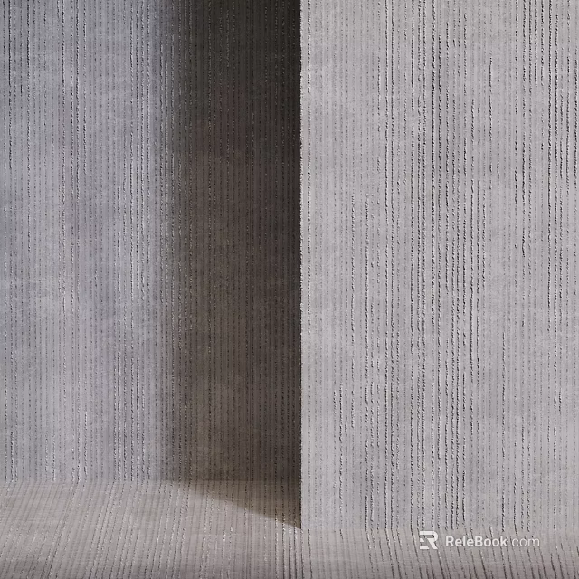 Modern Gray Building Components With Vertical Textured Surface And Sleek Design 3d model 