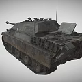 Vintage Military Tank With Long Barrel And Rustic Metal Exterior Details