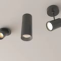 Modern Black Downlights and Spotlights with Warm White Ceiling Lighting 3d model