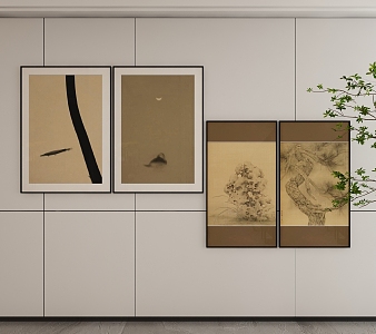 New Chinese Style Decorative Hanging Painting 3d model