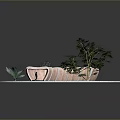 Circular Platform Featuring Pink Tubular Structure With Green Trees And Small Figure