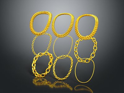 Light Luxury Necklace Window Model Gold Necklace Jewelry Model Jewelry Model Tianzhu Necklace 3d model