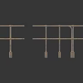 Sturdy Metal Railing Components With Crossed Bars And Straight Designs For Interior Use 3d model