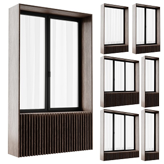 Modern windows 3d model