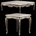 Luxurious Ornate Coffee Table With Intricate Carved Design And Marble Top