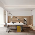 Light Luxury Minimalist Study Wall Lamp Round Side Table Metal Stool Square Stool Desk and Chair Desk Small Hanging 3d model