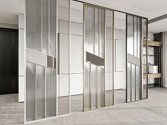 Modern partition metal screen 3d model