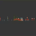 Colorful Small Building Models With Various Shapes And Reflective Gray Background