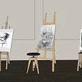 Modern easel 3d model
