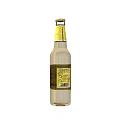 Transparent Beer Bottle With Yellow Liquid And Wine Glass On White Background