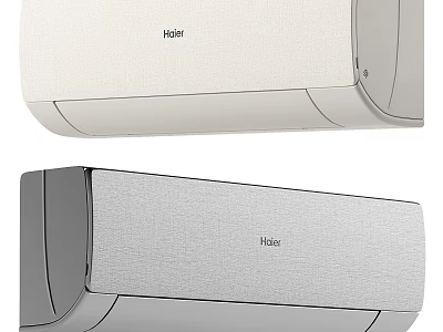 Modern Haier Air Conditioners in White and Silver Sleek Home Design 3d model