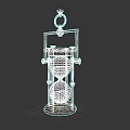 Classic Golden Hourglass With Intricate Metal Frame Hanging Ring And Stable Base
