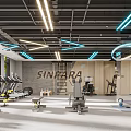 Spacious Modern Fitness Gym Featuring Treadmills Dumbbells And Multi functional Equipment