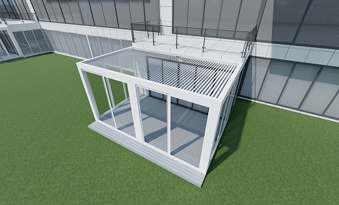 Modern Sun Room Building Outdoor Sun Room Tea Room Greenhouse 3d model