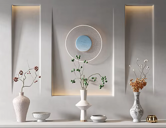 New Chinese Vase Flower Art 3d model
