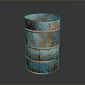 Three Stacked Rusty Blue And Red Oil Drums As Practical Household Items