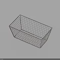 Rectangular Metal Mesh Storage Basket Perfect for Home Organizing and Storage 3d model