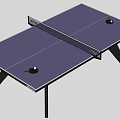 Sports Equipment Ping Pong Table With Purple Surface Net Rackets And Balls