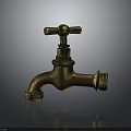 Vintage Brass Faucet Hardware Tool with Classic Design for Home Plumbing Use