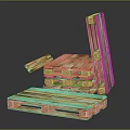Wooden Pallets Stacked And Arranged With Natural Wood Material And Structure Design
