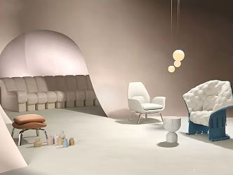 Post-modern Combination Sofa Leisure Sofa Combination Multi-person Curved Sofa Single Sofa Chair 3d model