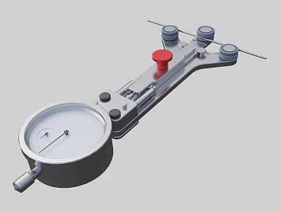 Industrial Equipment with Analog Gauge Red Knob and Metal Components for Precision Measurement 3d model