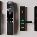 Smart Electronic Door Handle Featuring Digital Keypad Fingerprint and Samsung VOC Philips Design