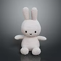 Cute White Rabbit Plush Toy With Striped Texture For Daily Household Use