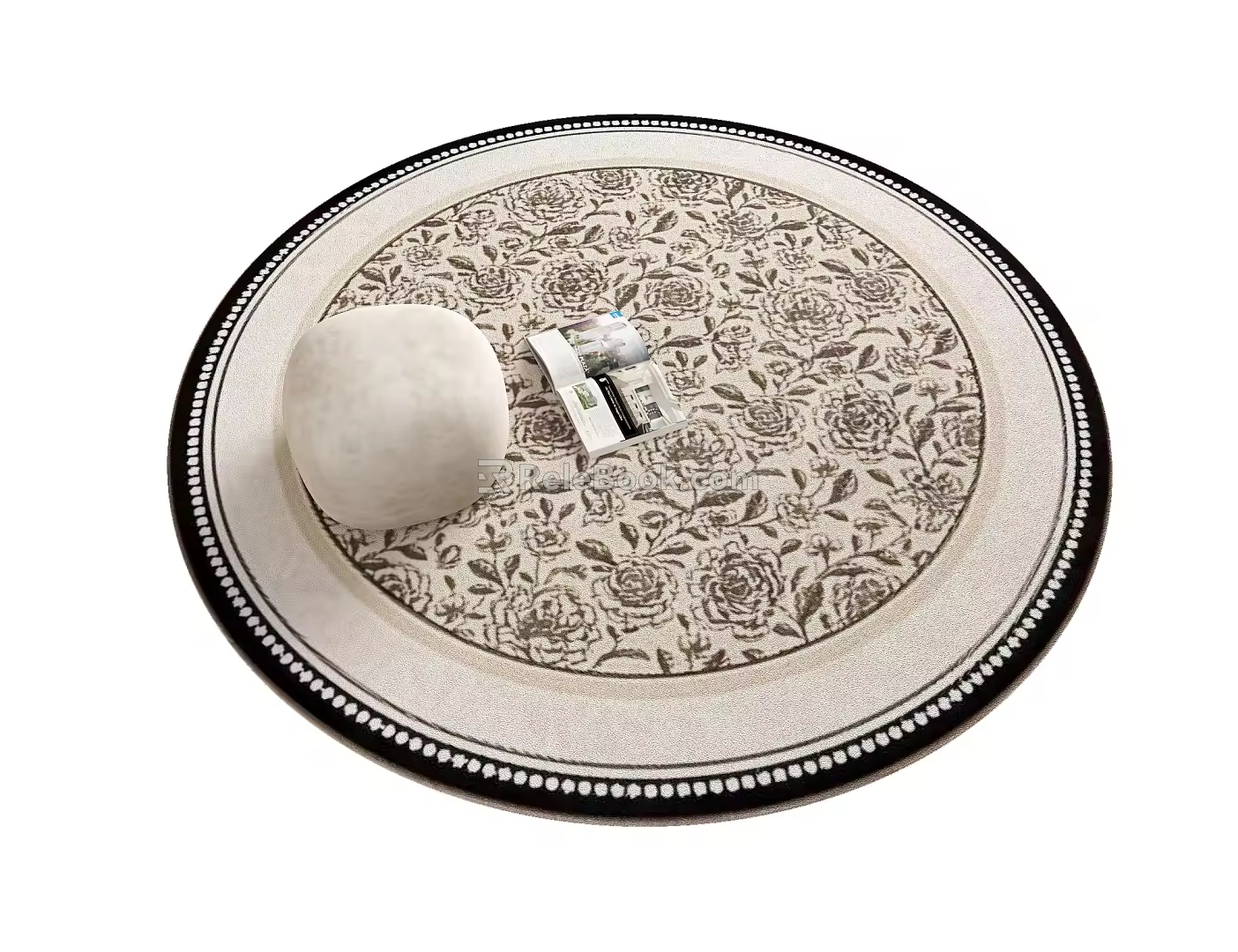 Middle Ancient Retro Round Carpet Pattern Carpet Plant Pattern Carpet 3d model