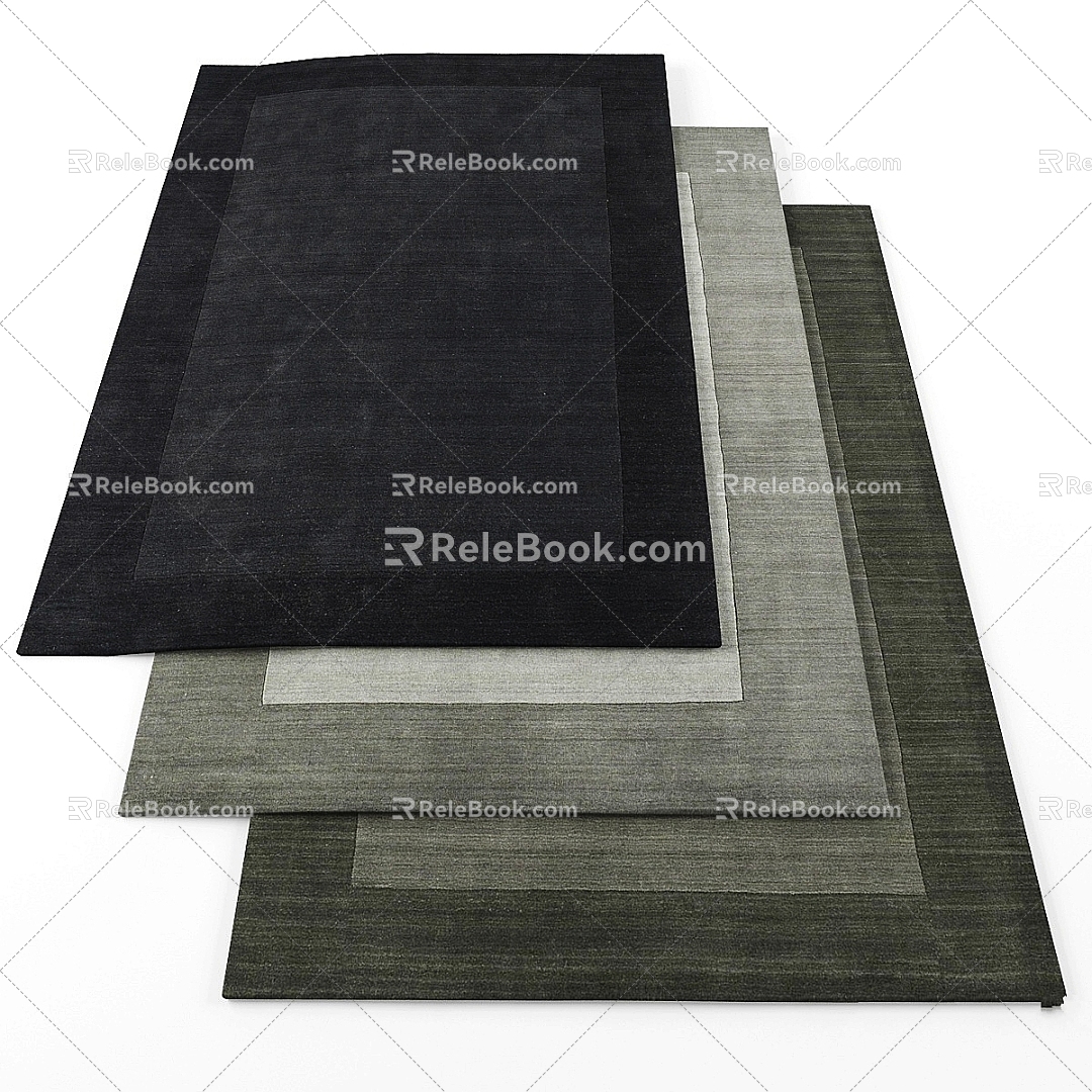 modern square carpet carpet 3d model