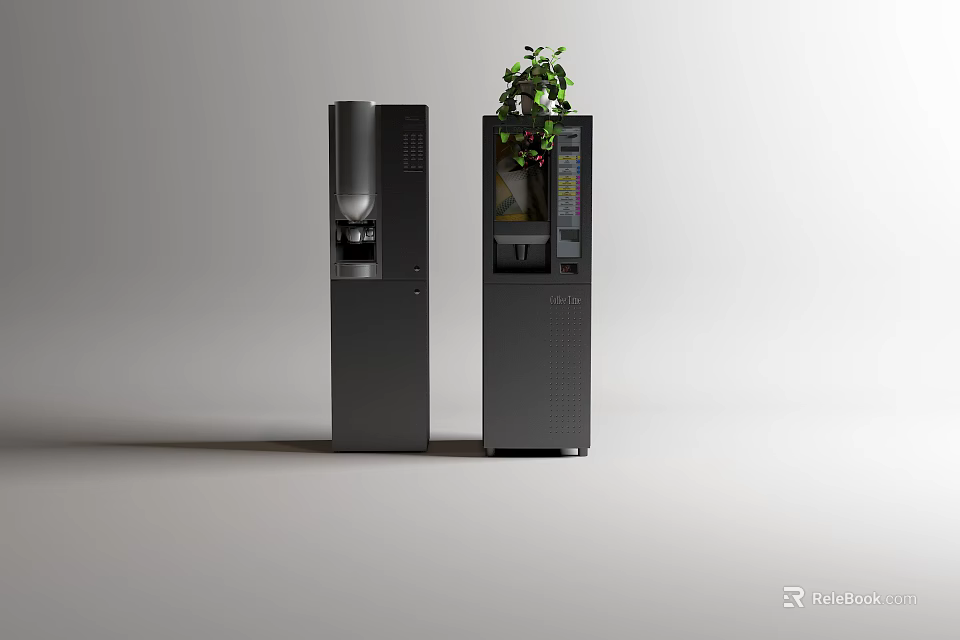 Modern Black Vertical Daily Appliances Featuring Indoor Green Plant For Home Use 3d model 