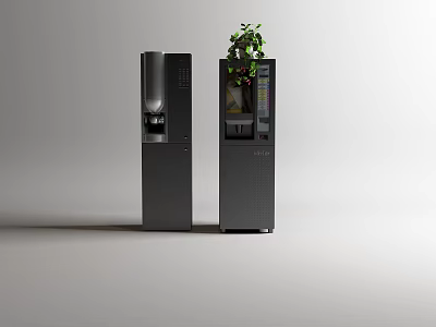 Modern Black Vertical Daily Appliances Featuring Indoor Green Plant For Home Use 3d model