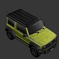 Yellow Suzuki Jimny Compact Off Road Vehicle With Front Grille Headlights And Black Wheels