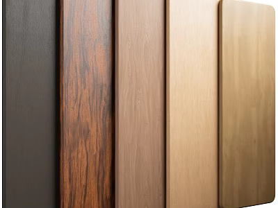 Various Colored Wall Panels Showcasing Different Wood And Metal Finishes 3d model
