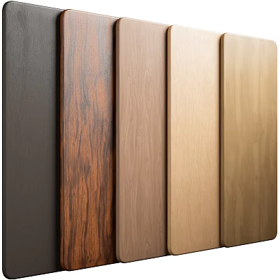 Various Colored Wall Panels Showcasing Different Wood And Metal Finishes 3d model