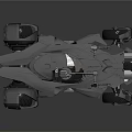 Advanced Black Batmobile Inspired Armored Weapon Vehicle Combat Design Features Details 3d model