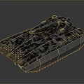 Modern Military Vehicle With Camouflage Armor And Heavy Duty Tracks Design