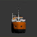 Orange LPG Bunkering Ship 3D Rendering