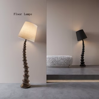 Bamboo floor lamp floor lamp special-shaped floor lamp 3d model