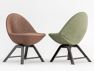 Modern Brown And Green Dining Chairs With Velvet Fabric And Black Metal Legs 3d model
