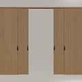 Modern Natural Wood Sliding Doors With Double Panel Sleek Interior Design