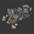 Modern Scrap Metal And Stone Debris Pile With Mixed Colors In Industrial Setting