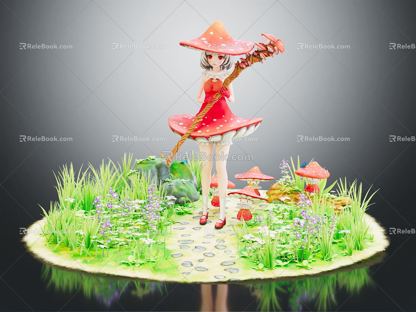 Modern Anime Character Mushroom Fairy Mushroom Mage 3d model