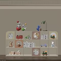 Modern White Bookcase With Round And Square Compartments Holding Books Toys Table Lamp And Decorations
