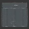 Black Industrial Server Rack Cabinet With Stacked Layers And Ventilation Grilles