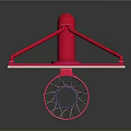 Durable Basketball Hoop With Wooden Backboard Red Pole And Blue Net