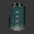 Green Metal Shield With Tactical Bolted Armor Plates And Military Design