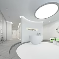 Modern Dental Clinic Interior With Green Chair White Cabinets Computer And Medical Equipment